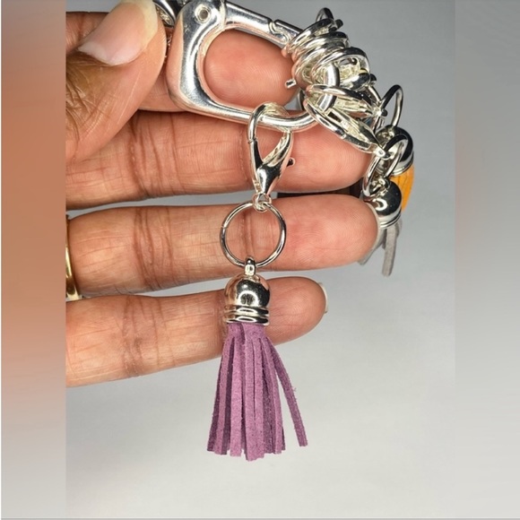 Suede tassel stitch markers for knitting and crochet. Doubles as purse charms - Picture 7 of 7
